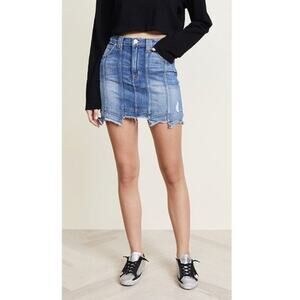 Hudson Jeans Weekender Step Hem Denim Mini Skirt 25